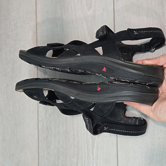 Ecco Women's Hook&loop Leather Strappy Black Sandals Shoes Sz 40/9-9.5 - Picture 8 of 12